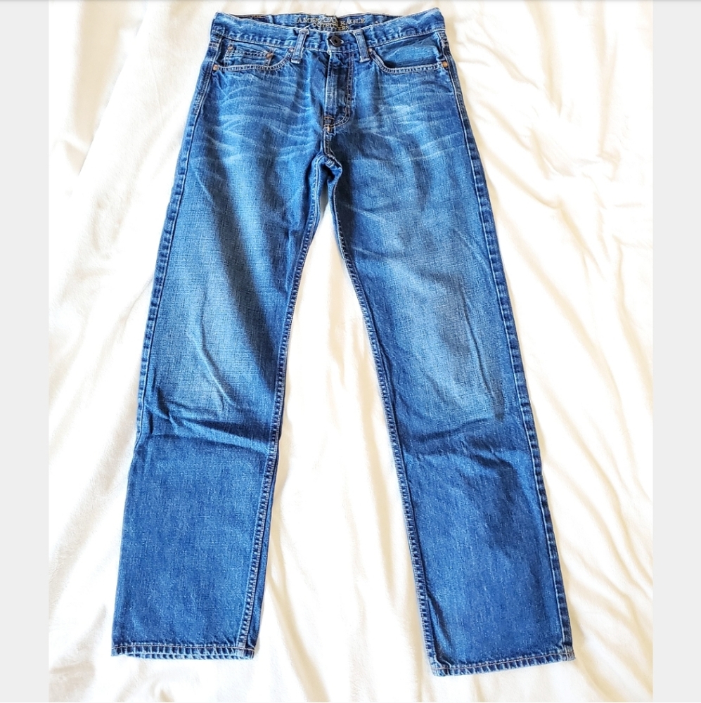 Mens 30/34 Relaxed Straight American Eagle Jeans